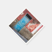 Farbige Wand mit blauer Tür Serviette (Ecke)