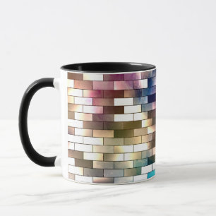 Farbige Wandziegel Hintergrund Tasse