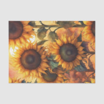 Farbige, warme Sonnenblumen Deko-Papier