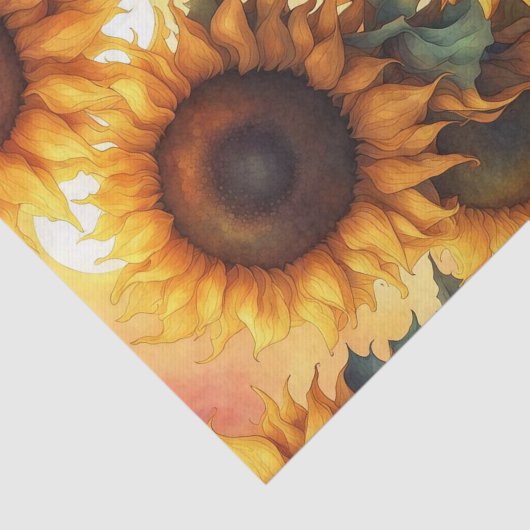 Farbige, warme Sonnenblumen Deko-Papier Seidenpapier (Ausschnitt)