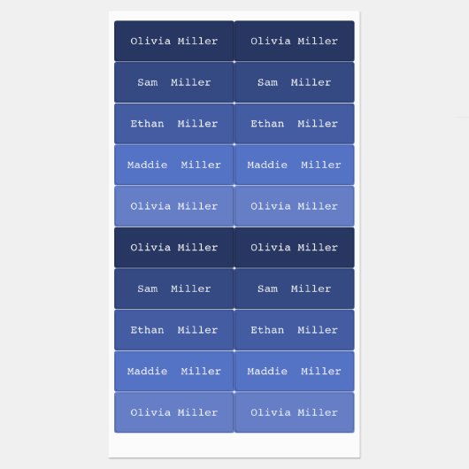 Farbige, wasserdichte Namensschilder für die Schul Etiketten (Blatt)