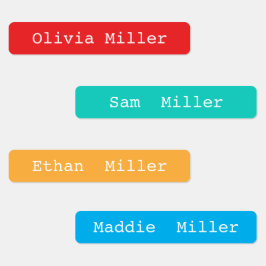 Farbige, wasserdichte Namensschilder für die Schul Etiketten