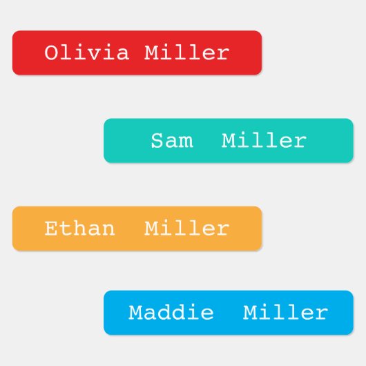 Farbige, wasserdichte Namensschilder für die Schul Etiketten (Gruppe)