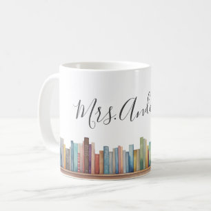 Farbige Wasserfarbbücher Lehrer Name Kaffeetasse
