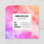 Farbige Wasserfarbe abstrakte Kunstpfirsiche Rabattkarte (Rückseite)