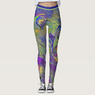 Farbige Wasserfarbe Abstraktes Künstlerisches Mus Leggings
