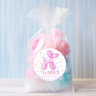 Farbige Wasserfarbe Ballon Tier Geburtstagsparty Runder Aufkleber