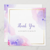 Farbige Wasserfarbe Danke Karte (Vorne/Hinten)