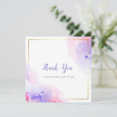 Farbige Wasserfarbe Danke Karte (Stehend Vorderseite)