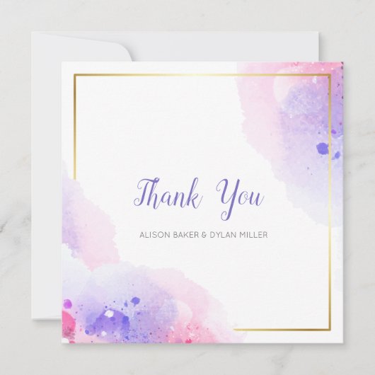 Farbige Wasserfarbe Danke Karte (Vorderseite)
