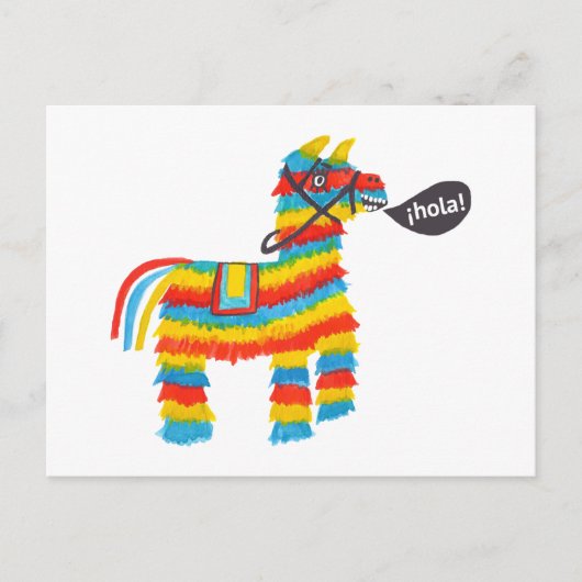 Farbige Wasserfarbe Donkey Piñata Postkarte (Vorderseite)