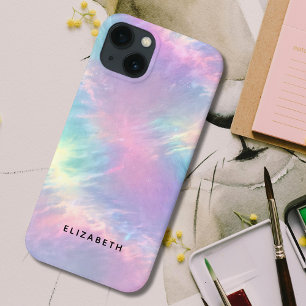 Farbige Wasserfarbe-Faux-Holografie-Opalstein iPhone 13 Hülle