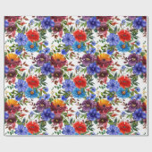 Farbige Wasserfarbe-Floral Geschenkpapier (Flach)