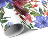 Farbige Wasserfarbe-Floral Geschenkpapier (Rolleneckpunkt)
