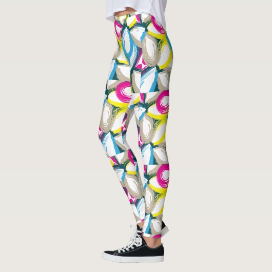 Farbige Wasserfarbe-Floral Leggings (Links)