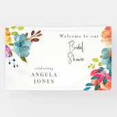 Farbige Wasserfarbe Florale Brautparty Banner (Horizontal)