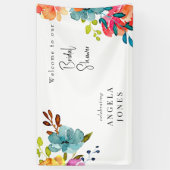 Farbige Wasserfarbe Florale Brautparty Banner (Vertikal)
