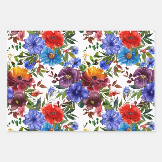 Farbige Wasserfarbe Geschenkpapier Set (Vorderseite 3)