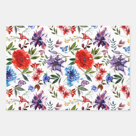 Farbige Wasserfarbe Geschenkpapier Set (Vorderseite 2)