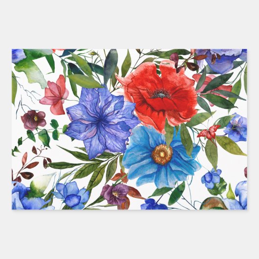 Farbige Wasserfarbe Geschenkpapier Set (Vorderseite)