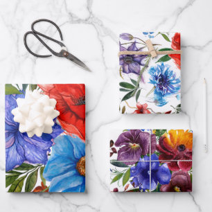 Farbige Wasserfarbe Geschenkpapier Set