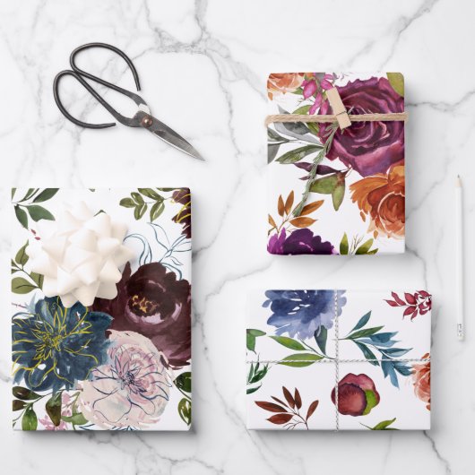 Farbige Wasserfarbe Geschenkpapier Set (Vorderseite)