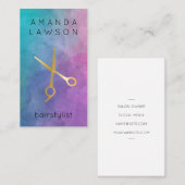 Farbige Wasserfarbe | Hair Stylist Visitenkarte (Vorne/Hinten)