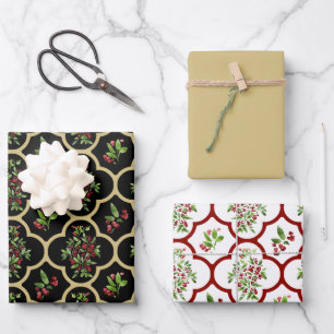 Farbige Wasserfarbe, Holly und Quarto Geschenkpapier Set