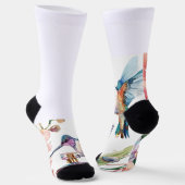 Farbige Wasserfarbe Hummingbird & Parfüm Floral S Socken (Gewinkelt)