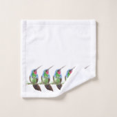 Farbige Wasserfarbe Hummingvögel Blume Badhandtuch Set (Waschlappen)