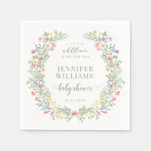 Farbige Wasserfarbe kleine Wildblume Babydusche