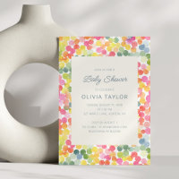 Farbige Wasserfarbe-Konfetti-Punkte Baby Shower