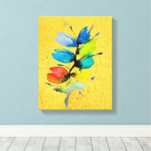 Farbige Wasserfarbe lose abstrakt blumenreich Leinwanddruck (Insitu (Holzboden))