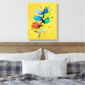 Farbige Wasserfarbe lose abstrakt blumenreich Leinwanddruck (Insitu (Schlafzimmer))