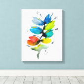 Farbige Wasserfarbe lose abstrakt blumenreich Leinwanddruck (Insitu (Holzboden))