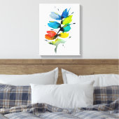 Farbige Wasserfarbe lose abstrakt blumenreich Leinwanddruck (Insitu (Schlafzimmer))