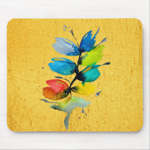Farbige Wasserfarbe lose abstrakt blumenreich Mousepad
