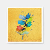 Farbige Wasserfarbe lose abstrakt blumenreich Serviette (Vorderseite)