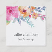 Farbige Wasserfarbe Quadratische Visitenkarte (Vorderseite)