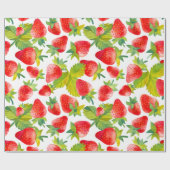 Farbige Wasserfarbe Rote Erdbeeren Geschenkpapier (Flach)