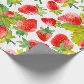 Farbige Wasserfarbe Rote Erdbeeren Geschenkpapier (Ecke)