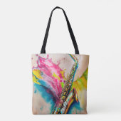 Farbige Wasserfarbe Saxophon Splash Custom Tasche (Rückseite)