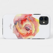 Farbige Wasserfarbe Single Blume Individuelle Name Case-Mate iPhone Hülle (Rückseite (Horizontal))