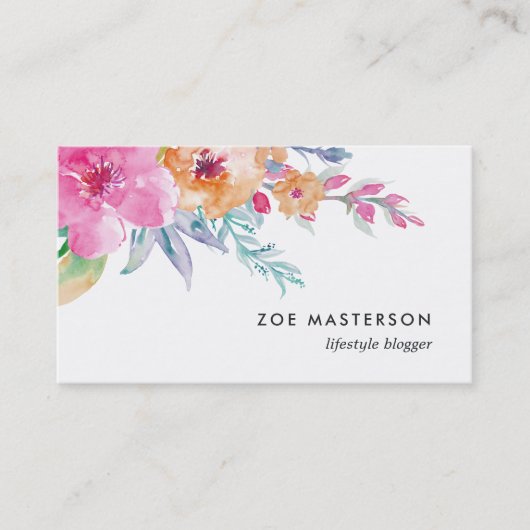 Farbige Wasserfarbe Visitenkarte (Vorderseite)