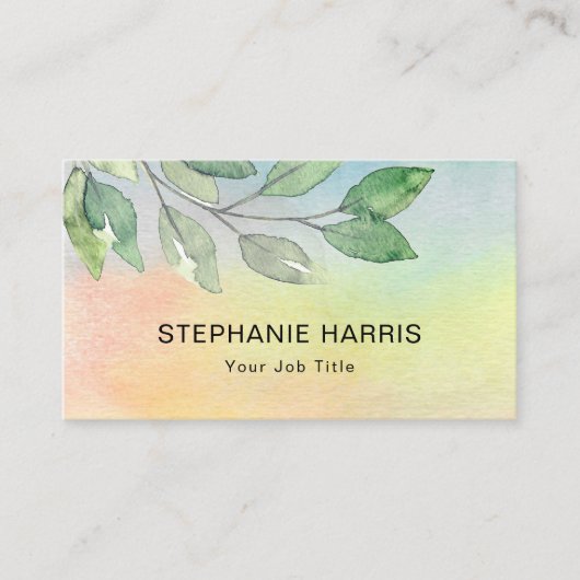 Farbige Wasserfarbe Visitenkarte (Vorderseite)
