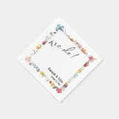 Farbige Wasserfarbe Wildblumen Wir tun Typografie Serviette (Ecke)
