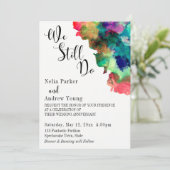 Farbige Wasserfarbe "Wir machen noch" Vow Erneueru Einladung (Stehend Vorderseite)