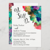 Farbige Wasserfarbe "Wir machen noch" Vow Erneueru Einladung (Vorne/Hinten)