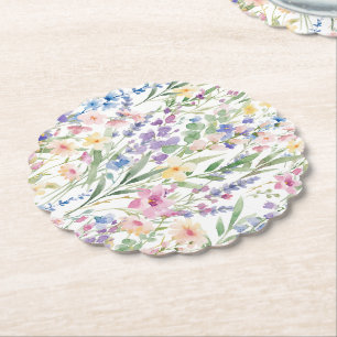 Farbige Wasserfarben Blumen Untersetzer