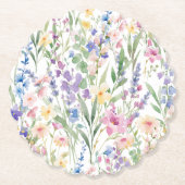Farbige Wasserfarben Blumen Untersetzer (Vorderseite)